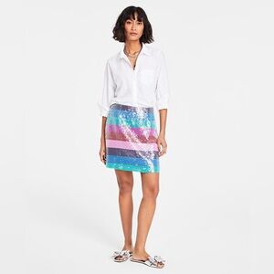 Sparkling Multicolor Sequin Pencil Skirt